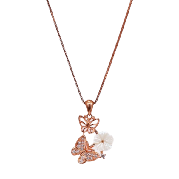 Chic Crystal Inlaid Layered Antique Silver Butterfly Necklace –  ArtGalleryZen